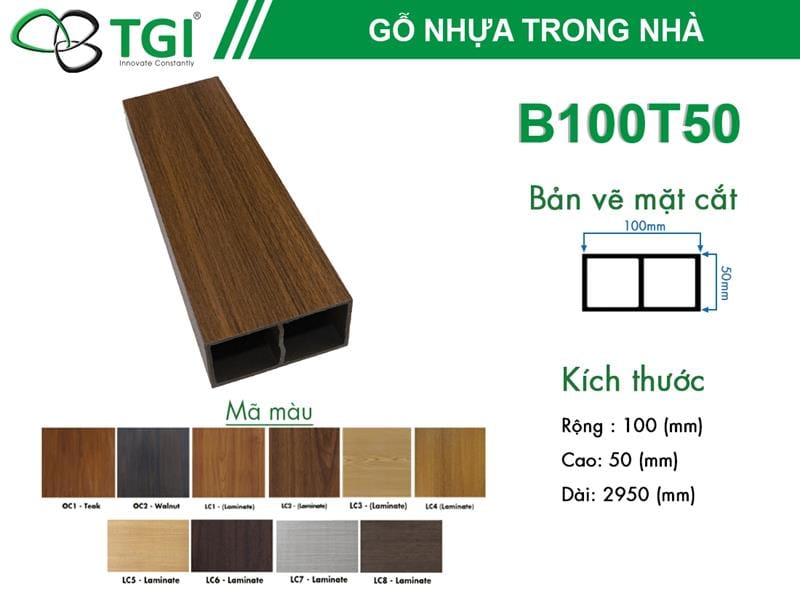 Tấm ốp nhựa lam sóng B100T5