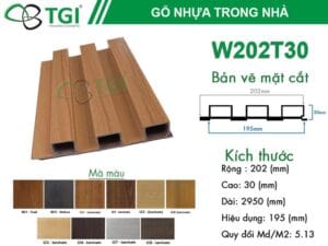 Tấm ốp nhựa lam sóng W202T30 – 3 sóng cao