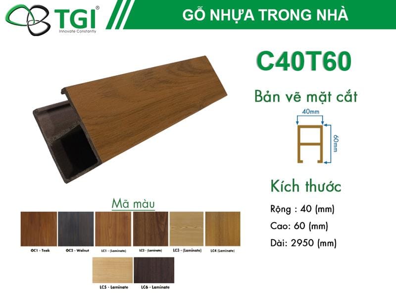 Tấm ốp nhựa lam sóng C40T60