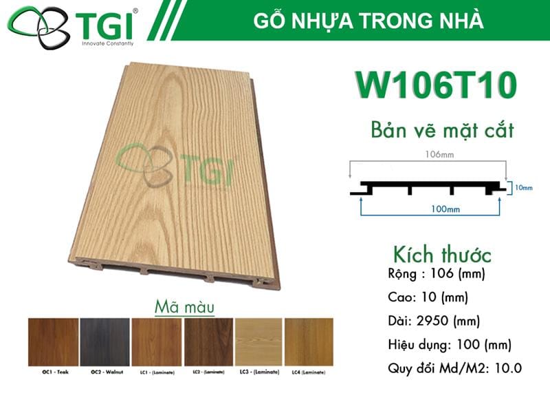 Tấm ốp nhựa lam sóng W106T10
