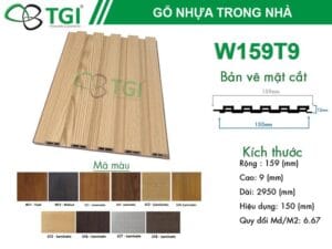 Tấm ốp nhựa lam sóng W159T9 – 5 sóng thấp