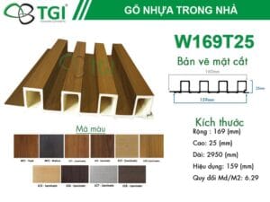 Tấm ốp nhựa lam sóng W169T25 – 4 sóng cao