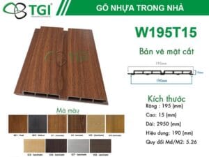 Tấm ốp nhựa lam sóng W195T15 – 2 sóng thấp