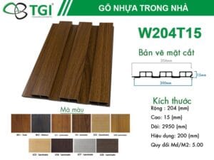 Tấm ốp nhựa lam sóng W1204T15 – 3 sóng thấp