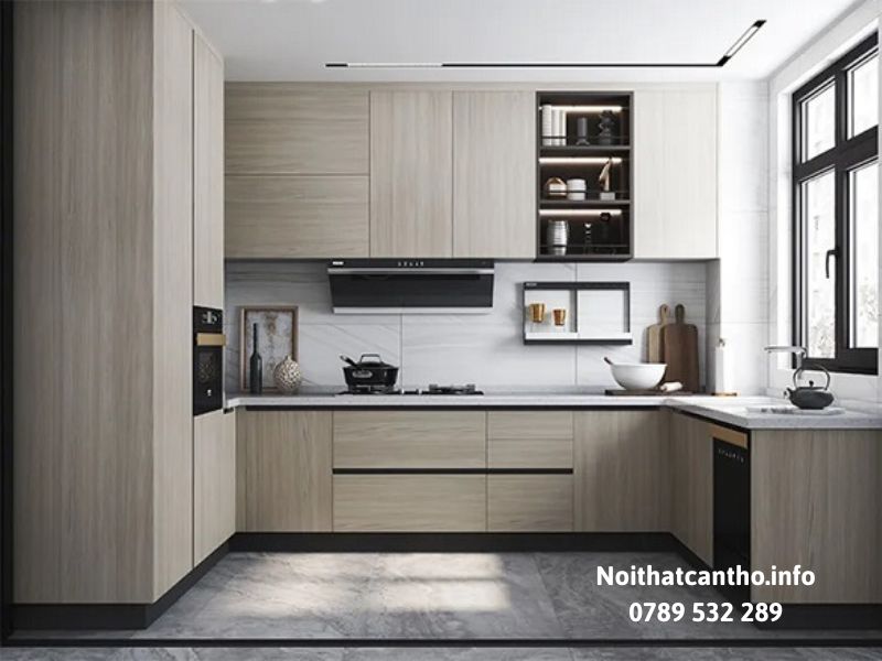 Tủ bếp MFC kháng ẩm phủ melamine chống trầy