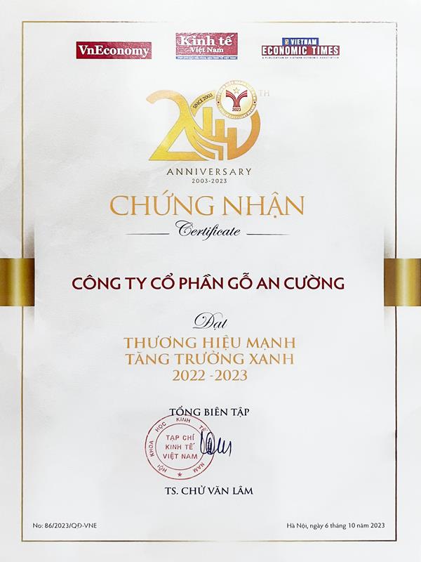 giay chung nhan chat luong van go an cuong 6 - Nội Thất Cần Thơ