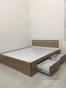 Giường đôi có học kéo 1m6 x 2m TP006