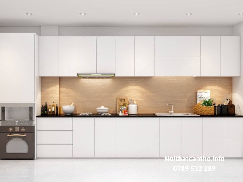 Tủ bếp MFC kháng ẩm phủ melamine chống trầy