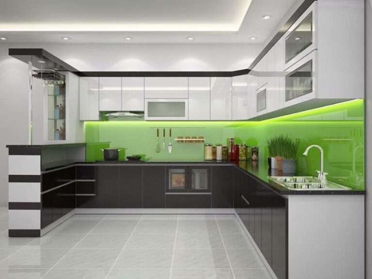 Tủ bếp cao cấp Cần Thơ Acrylic chữ U