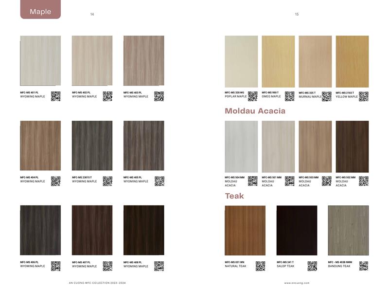 Catalogue MFC & MDF An Cường 2024