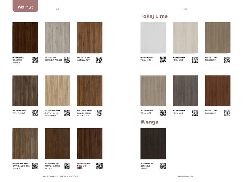Catalogue MFC & MDF An Cường 2024