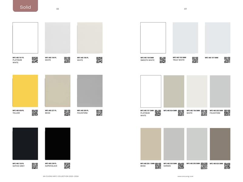 Catalogue MFC & MDF An Cường 2024