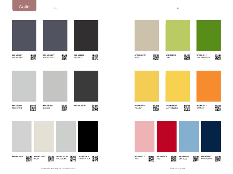 Catalogue MFC & MDF An Cường 2024